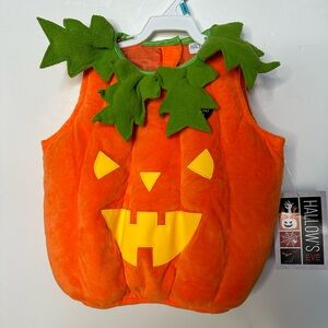 NWT Hallows Eve Infant Plush Pumpkin Jack O Lantern Halloween Costume Orange 12M